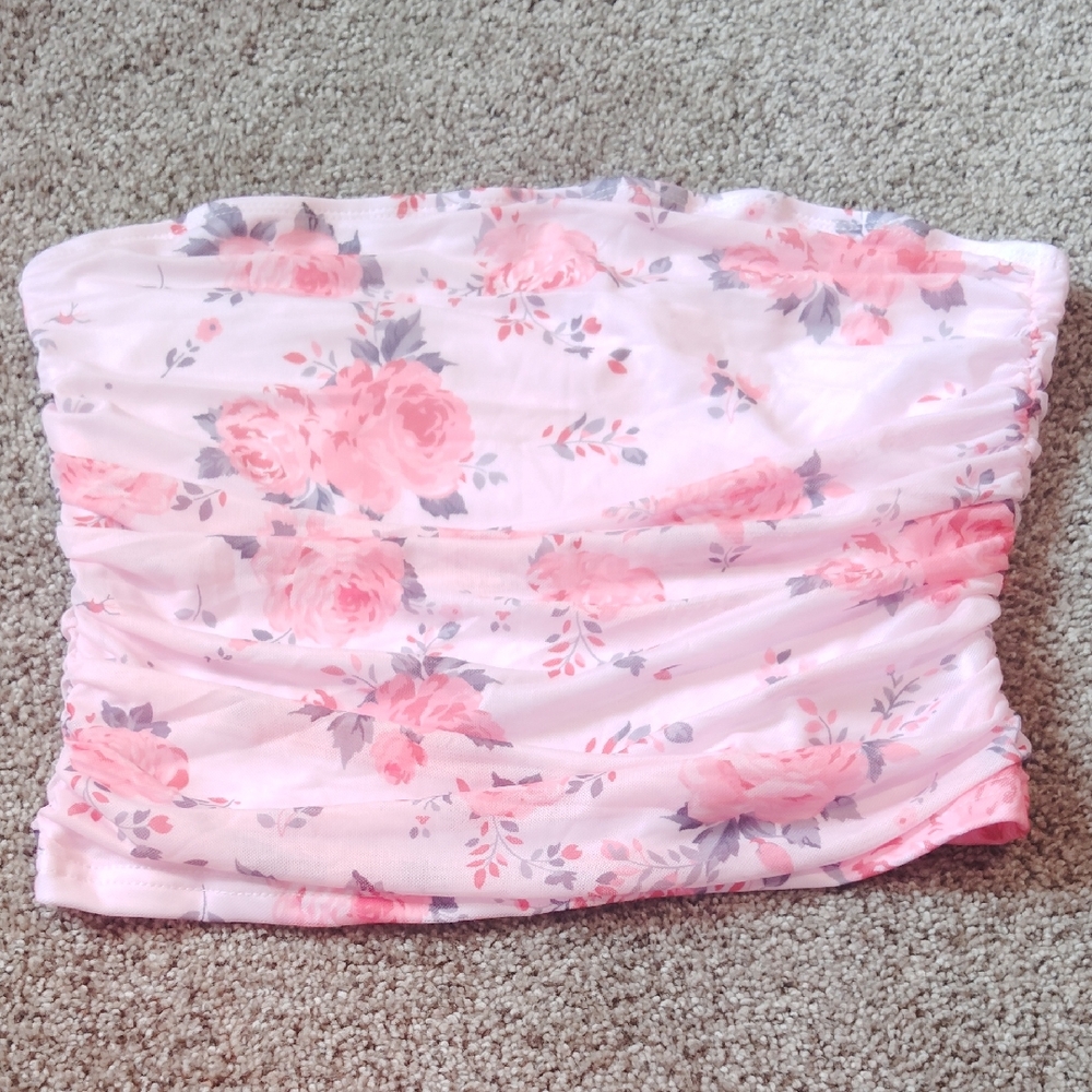 Floral Pink Tube Top